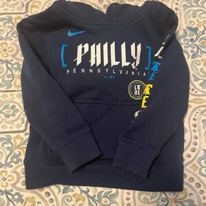 NIKE PHILLIES KIDS NAVY BLUE CITY CONNECT CLUB LONG SLEEVE HOODED SWEATSHIRT